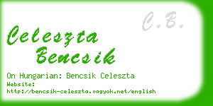 celeszta bencsik business card
